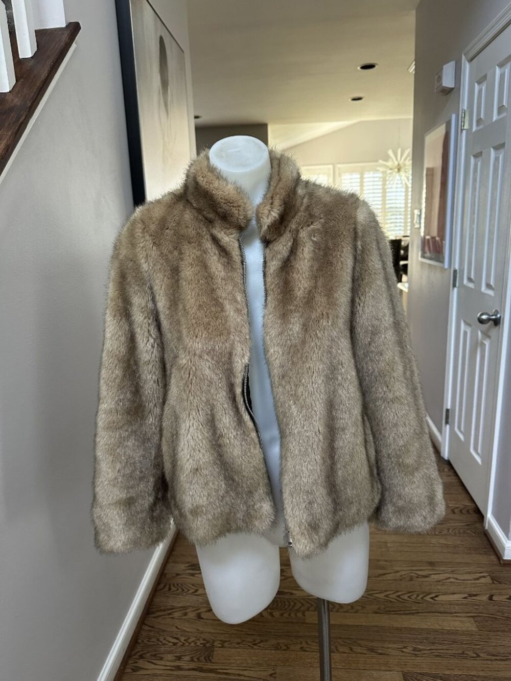 Zara Brown Fur Jacket Size XS